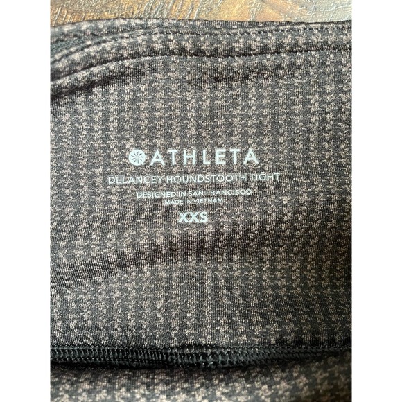 Athleta Delancey Houndstooth Tights Leggings Pants Brown Black XXS - Picture 7 of 11